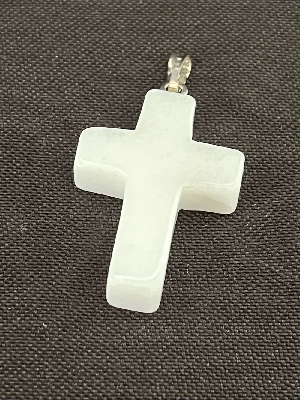 Polished White Quartz Cross Pendant - Classic Religious Jewelry